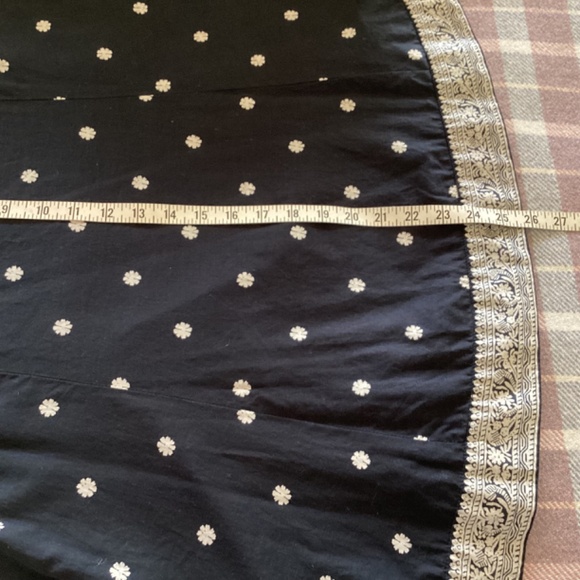 VINTAGE GAP COTTON BLACK CREAM FLORAL FIT & FLARE MIDI SKIRT SIZE 10 - Picture 8 of 10